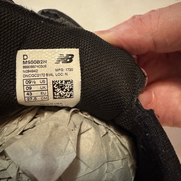 New Balance Men’s M950B2N Black Military Training Sneakers Size 9.5 No Box - Picture 6 of 6